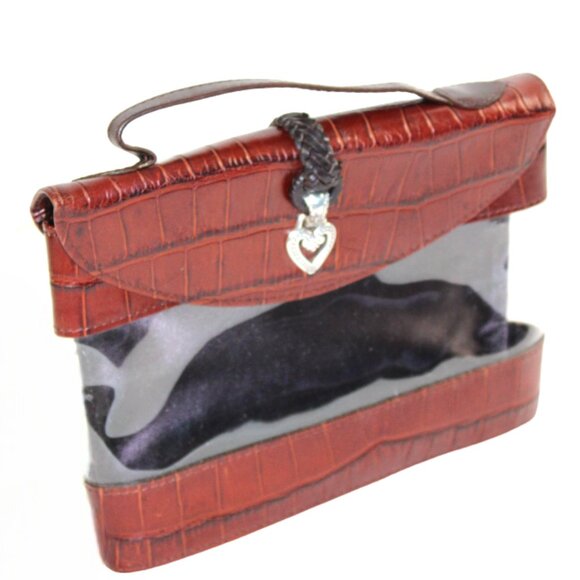 Brighton Croc Embossed Clear Windowpane Full Disclosure Satchel - Picture 3 of 7